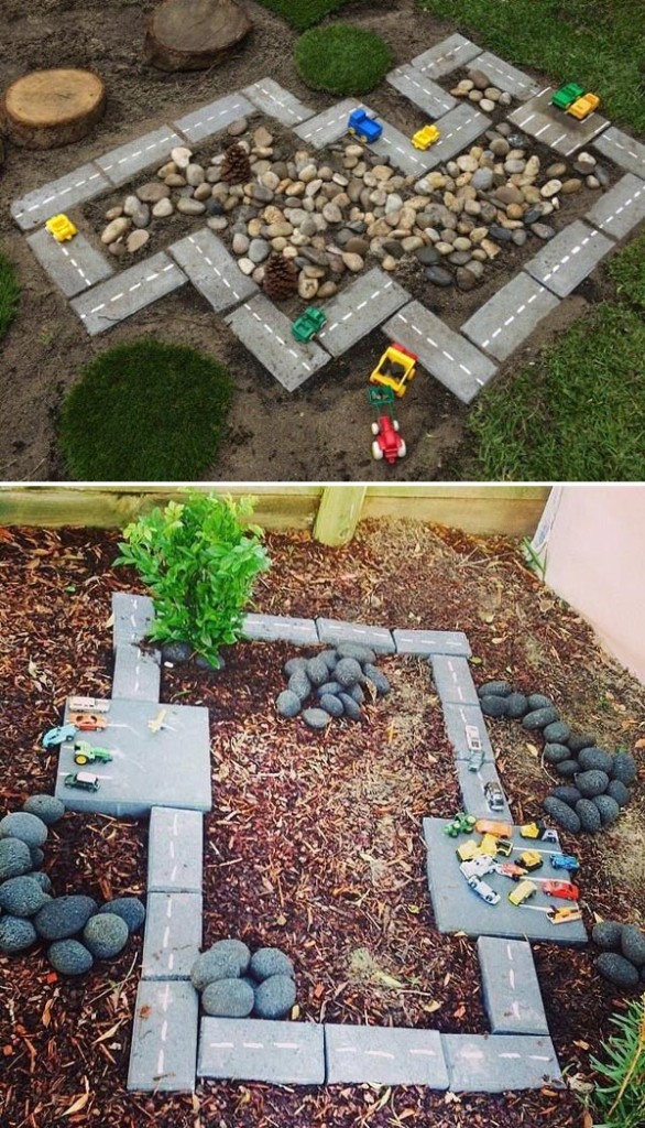 DIY Πίστα αγώνων αυτοκινήτων για τον κήπο2