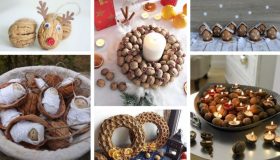 DIY διακοσμητικά για το χειμώνα και τα Χριστούγεννα με τσόφλια καρυδιού