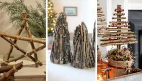 Χριστουγεννιάτικη διακόσμηση με ξύλο και κλαδάκια