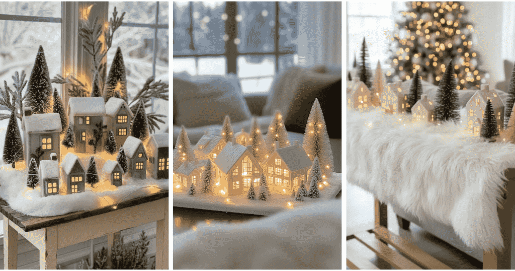 Υπέροχες ιδέες διακόσμησης με χριστουγεννιάτικα χωριά για το σαλόνι σου