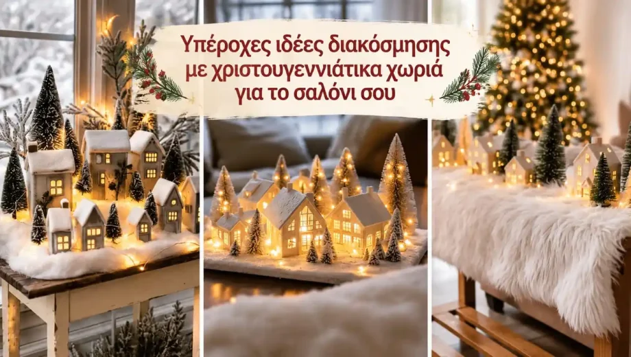 Υπέροχες ιδέες διακόσμησης με χριστουγεννιάτικα χωριά για το σαλόνι σου