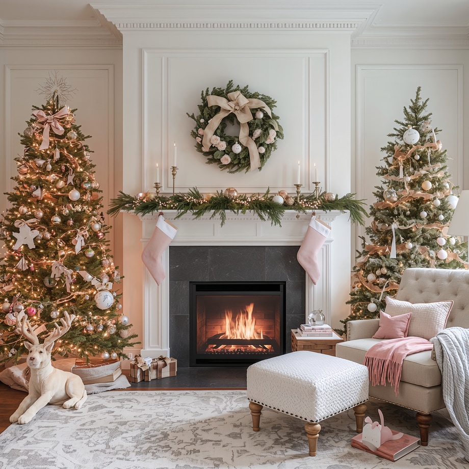 Χριστουγεννιάτικη Διακόσμηση σε Απαλό Ροζ και Λευκό - Ιδέες για Ένα Τρυφερό, Ρομαντικό Στυλ