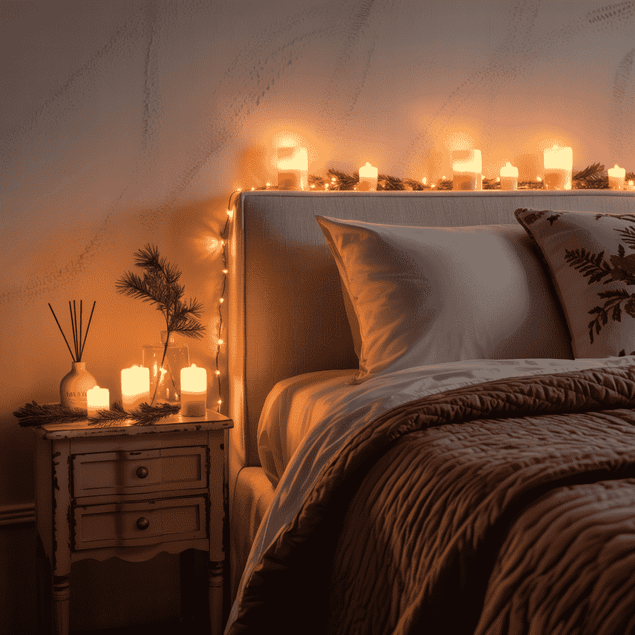 Δημιούργησε μια ρομαντική χριστουγεννιάτικη κρεβατοκάμαρα με απαλό φωτισμό, μαλακά υφάσματα και διακριτική διακόσμηση