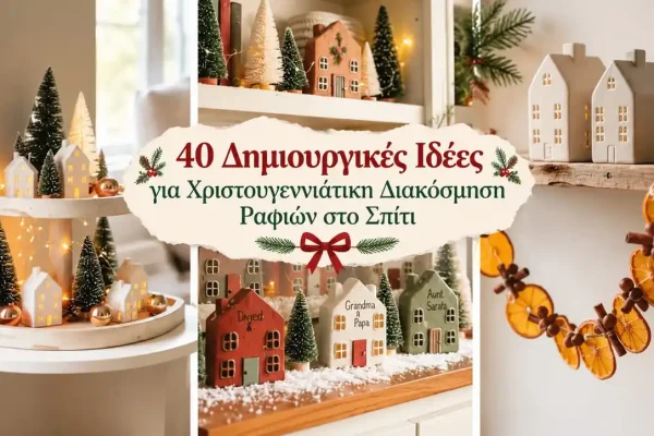 40 Δημιουργικές Ιδέες για Χριστουγεννιάτικη Διακόσμηση Ραφιών στο Σπίτι