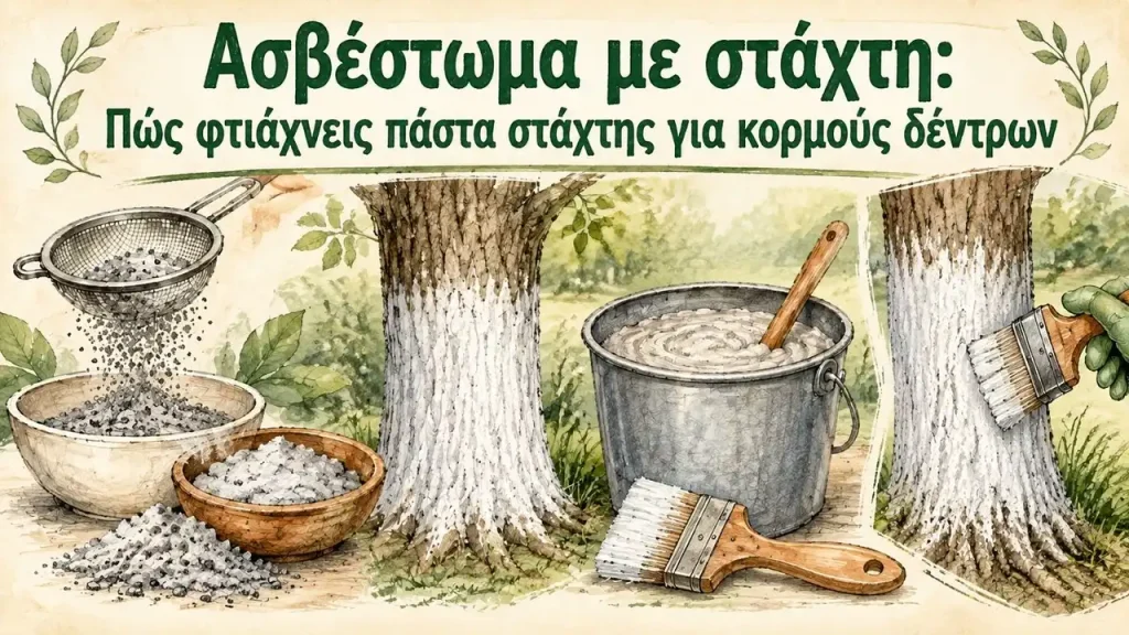 Ασβέστωμα με στάχτη Πώς φτιάχνεις πάστα στάχτης για κορμούς δέντρων