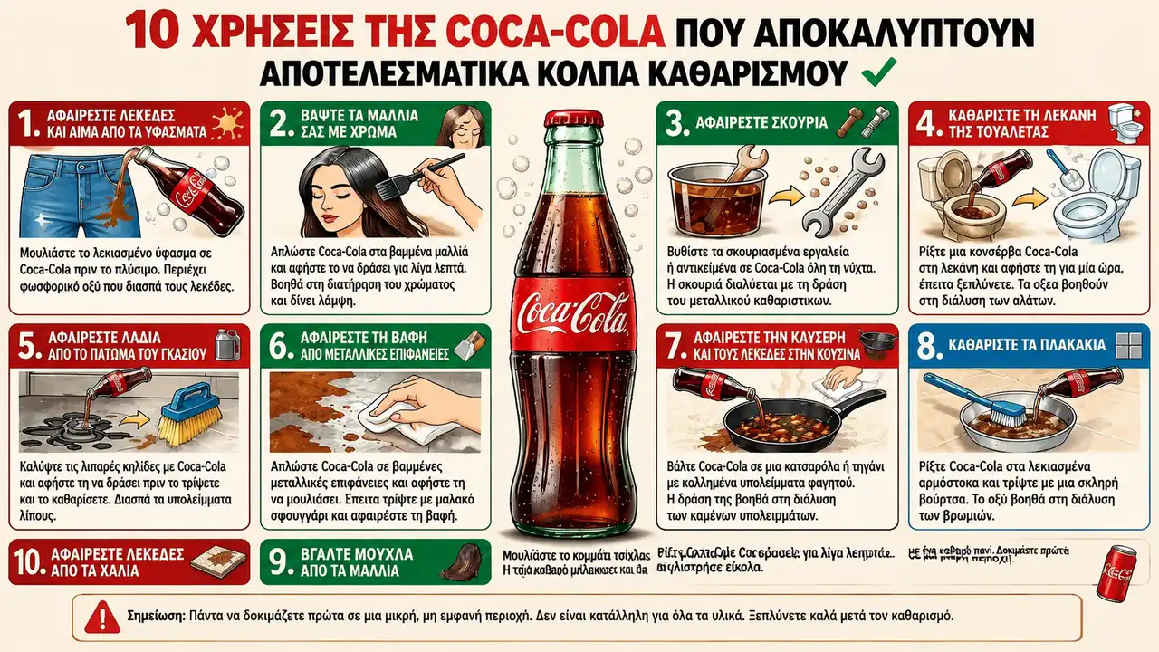 Καθαρισμός με Coca-Cola: Μύθος και πραγματικότητα