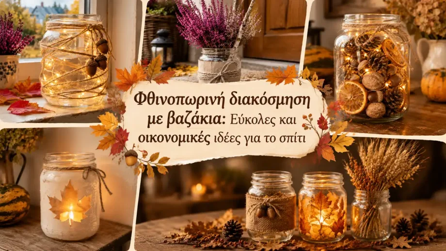 Φθινοπωρινή διακόσμηση με βαζάκια: Εύκολες και οικονομικές ιδέες για το σπίτι