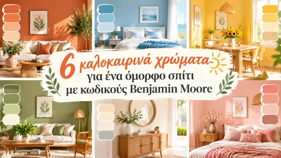 6 καλοκαιρινά χρώματα σπιτιού με κωδικούς Benjamin Moore