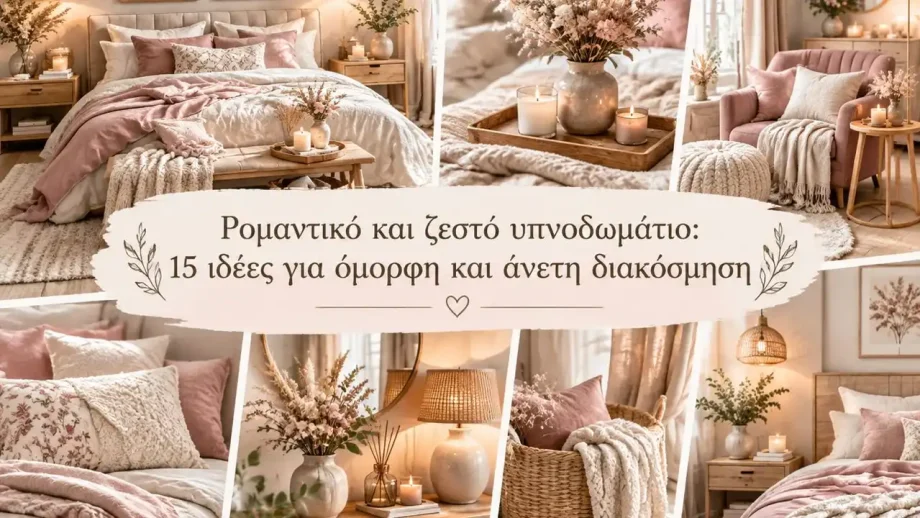 Ρομαντικό και ζεστό υπνοδωμάτιο: 15 ιδέες για όμορφη και άνετη διακόσμηση
