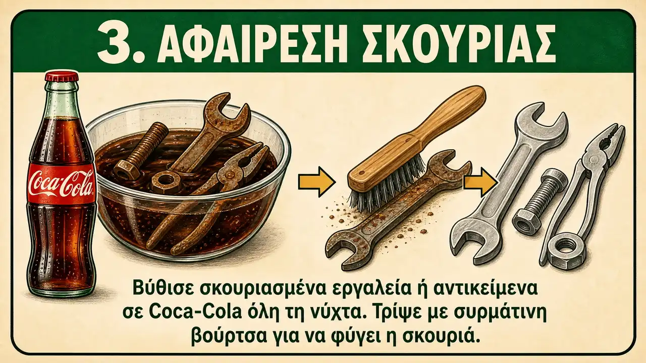 Αφαίρεση ελαφριάς σκουριάς από εργαλεία