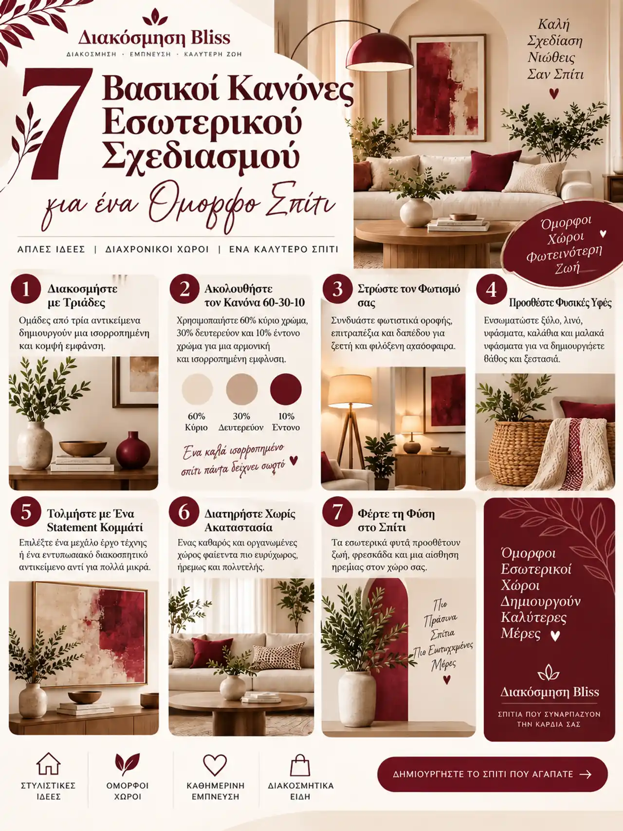 7 βασικοί κανόνες διακόσμησης για ένα όμορφο και αρμονικό σπίτι
