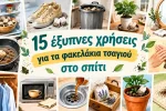 15 χρήσεις για χρησιμοποιημένα φακελάκια τσαγιού στο σπίτι