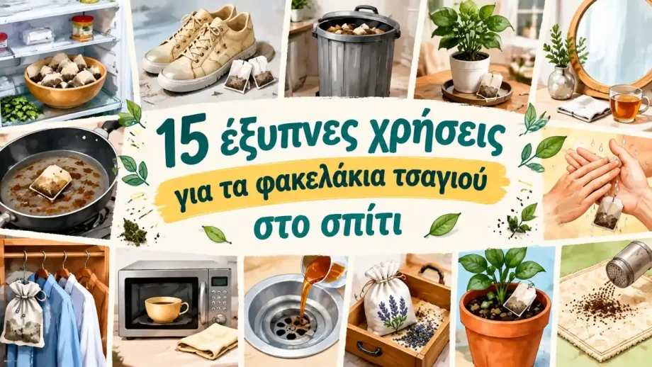 15 χρήσεις για χρησιμοποιημένα φακελάκια τσαγιού στο σπίτι