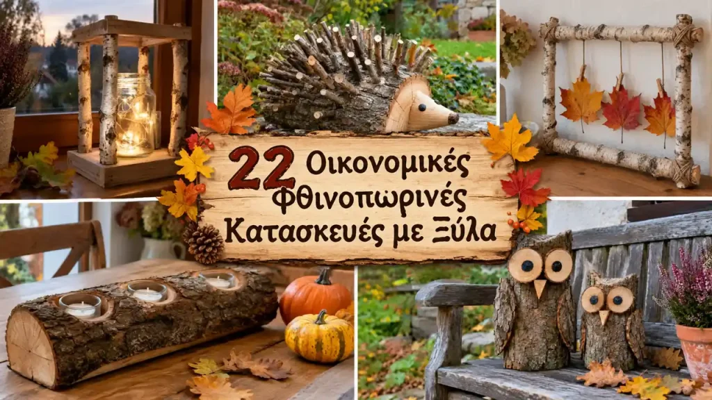 22 Οικονομικές Φθινοπωρινές Κατασκευές με Ξύλα