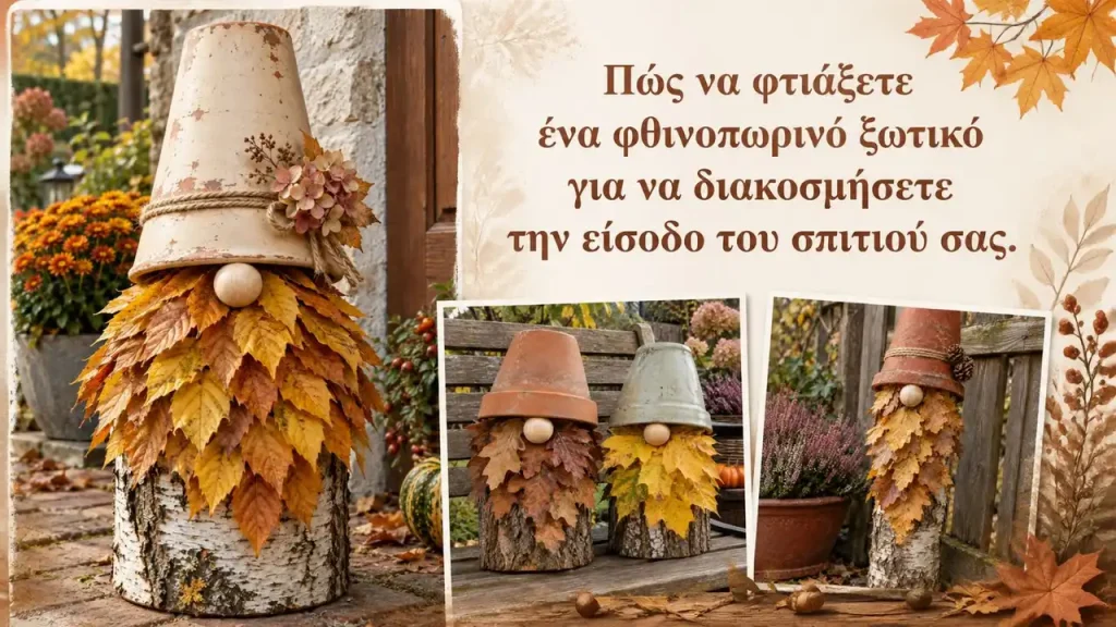 Πώς να φτιάξετε ένα φθινοπωρινό ξωτικό για να διακοσμήσετε την είσοδο του σπιτιού σας.