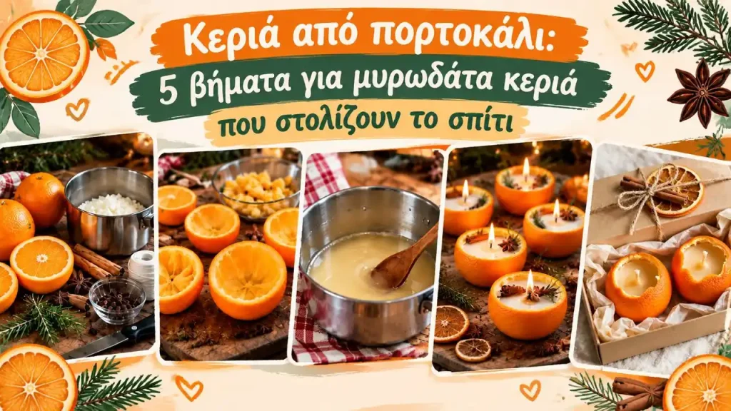 Κεριά από πορτοκάλι: 5 βήματα για μυρωδάτα κεριά που στολίζουν το σπίτι