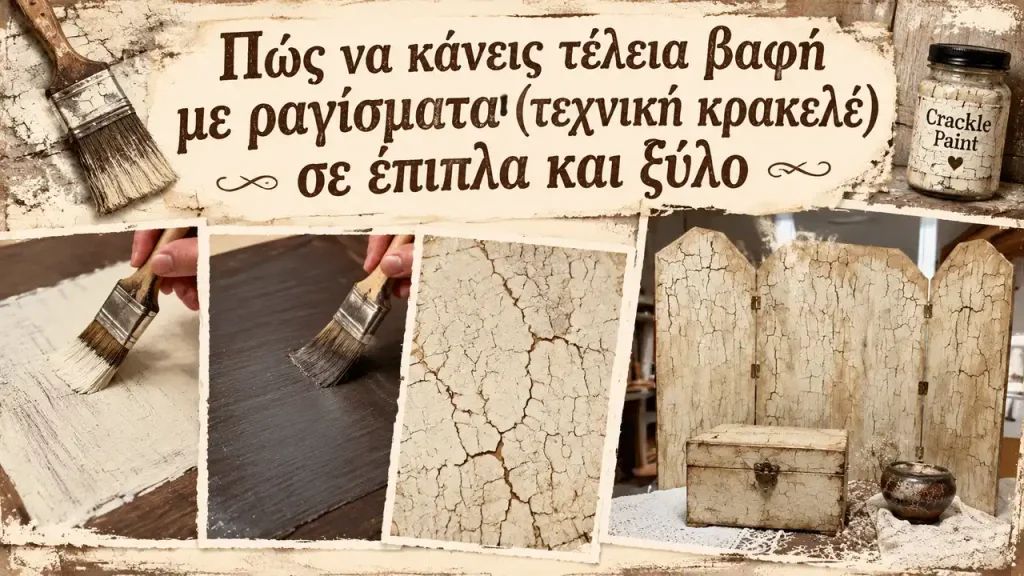 Πώς να κάνεις τέλεια βαφή με ραγίσματα (τεχνική κρακελέ) σε έπιπλα και ξύλο
