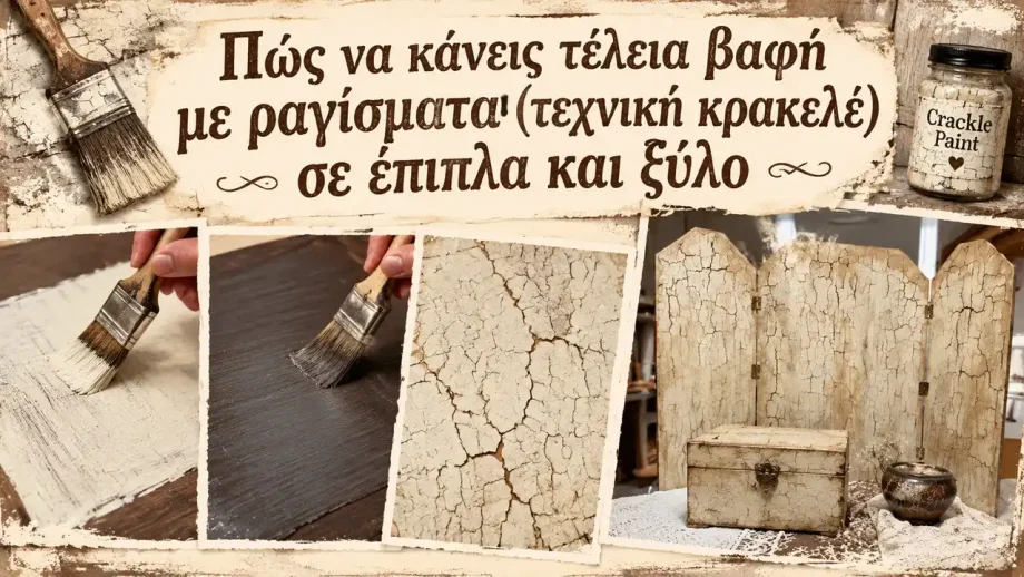 Πώς να κάνεις τέλεια βαφή με ραγίσματα (τεχνική κρακελέ) σε έπιπλα και ξύλο