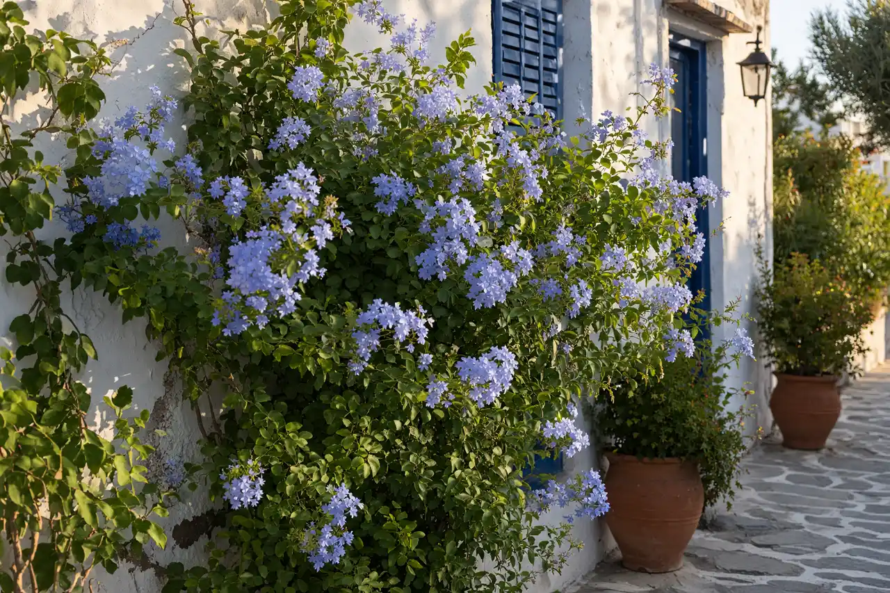 Πλουμπάγκο ένα φυτό που ξεχωρίζει για τα γαλάζια μικρά μπουκέτα λουλούδια του